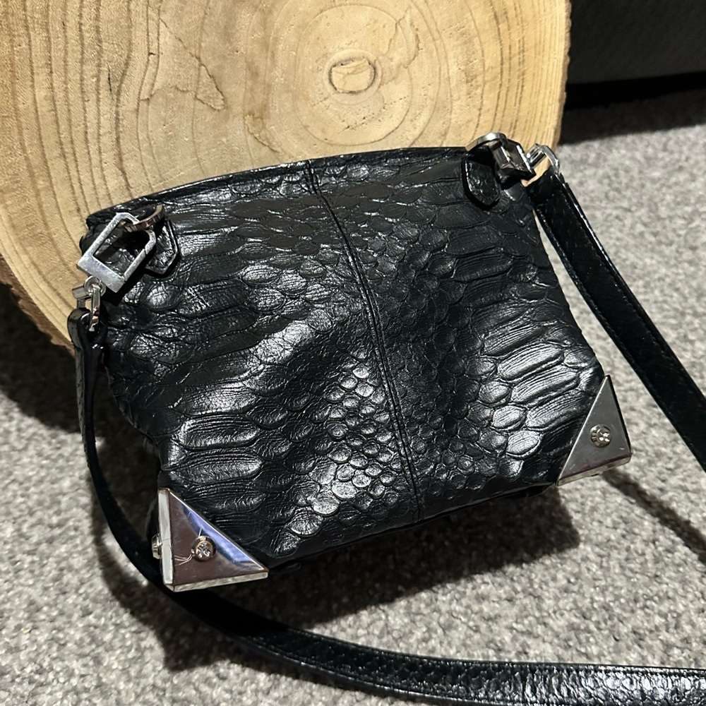 Alexander Wang Marion Python Embossed Black Silve… - image 3